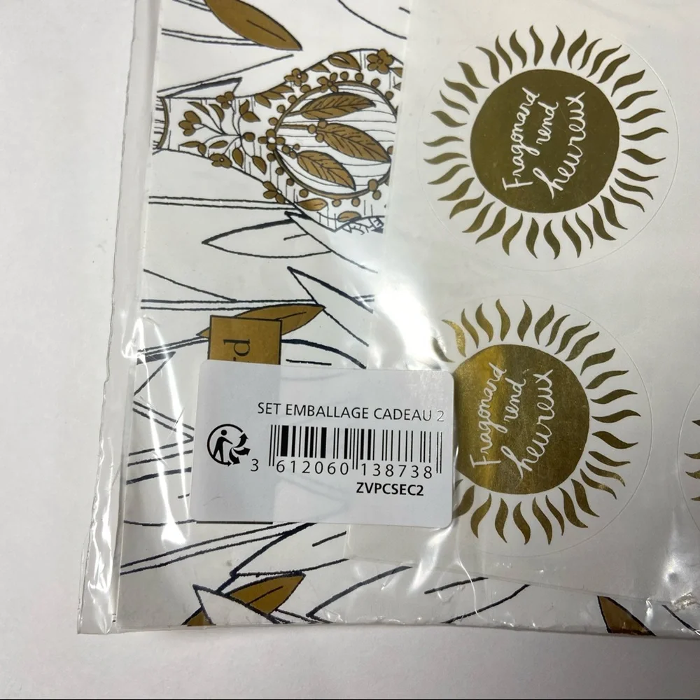 Vintage Fragonard Parfumeur Wrapping Paper And Stickers New In Packaging